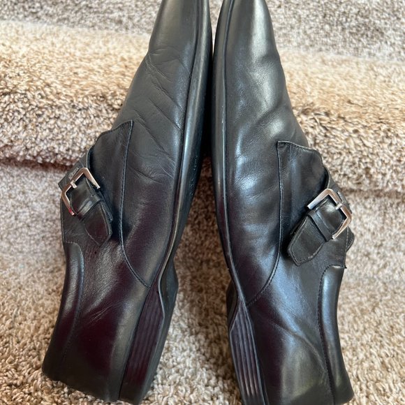 VERSACE Collection Men\'s BLACK Leather Monk Buckle Dress Shoes main image 12